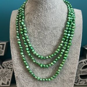 Lime Green Fresh Water Pearl Necklace